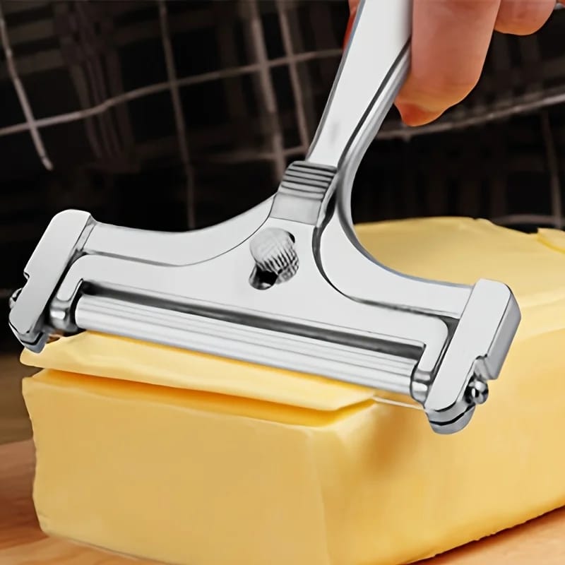 Cortador de Queso de Acero Inoxidable 304, ajustable en grosor (0.5-10mm) para lograr rebanadas perfectas en todo momento.